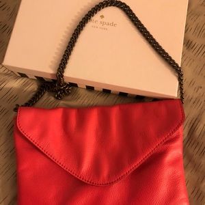 J Crew Envelope leather pink purse
